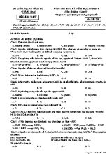 Đề kiểm tra học kỳ I môn Hóa học Lớp 10 - Mã đề 306 - Năm học 2018-2019 - Sở giáo dục và đào tạo Quảng Nam
